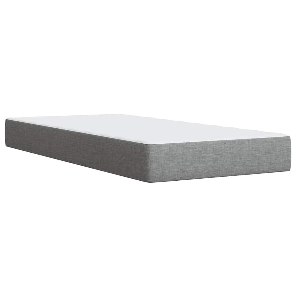 vidaXL Κρεβάτι Boxspring με Στρώμα Ανοιχτό Γκρι 90x200 εκ. Υφασμάτινο