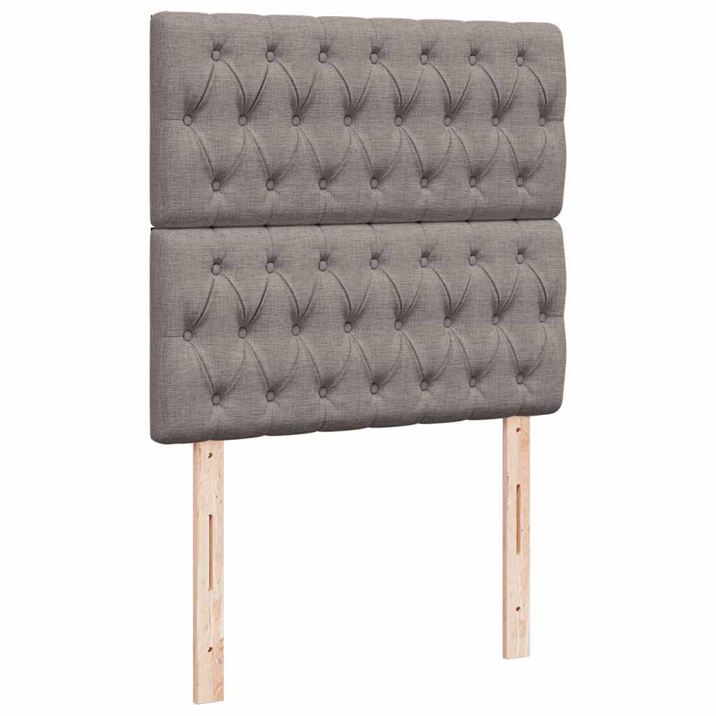 vidaXL Κρεβάτι Boxspring με Στρώμα Taupe 90x200 εκ. Υφασμάτινο