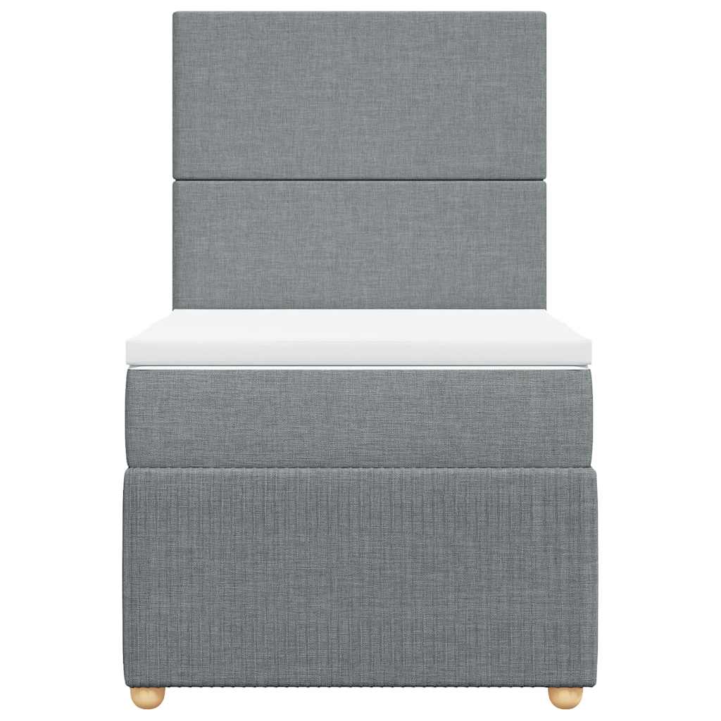 vidaXL Κρεβάτι Boxspring με Στρώμα Ανοιχτό Γκρι 100x200 εκ. Υφασμάτινο