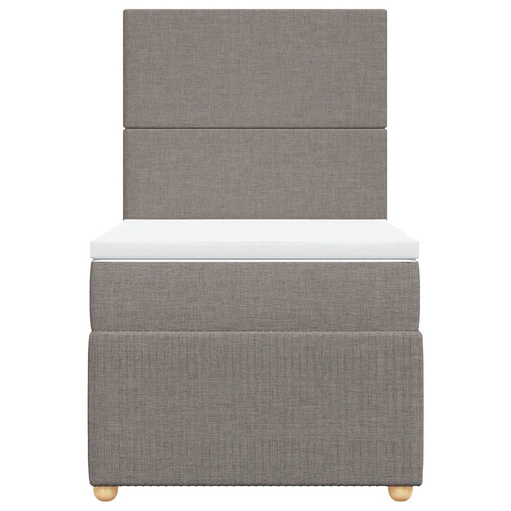 vidaXL Κρεβάτι Boxspring με Στρώμα Taupe 100 x 200 εκ. Υφασμάτινο