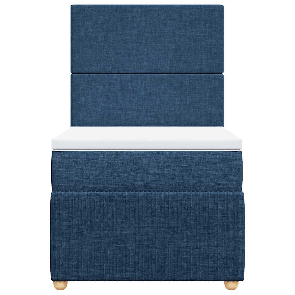 vidaXL Κρεβάτι Boxspring με Στρώμα Μπλε 100 x 200 εκ. Υφασμάτινο