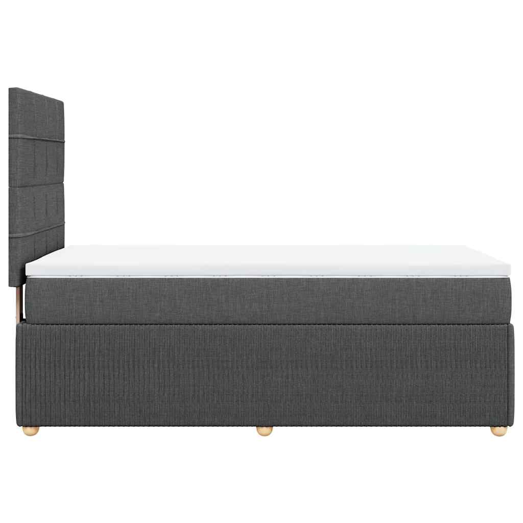 vidaXL Κρεβάτι Boxspring με Στρώμα Σκούρο Γκρι 100x200 εκ. Υφασμάτινο