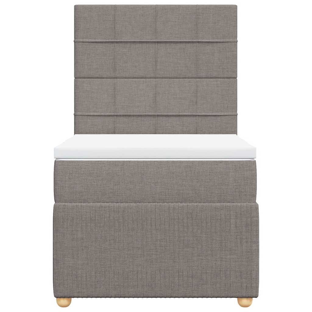 vidaXL Κρεβάτι Boxspring με Στρώμα Taupe 100 x 200 εκ. Υφασμάτινο