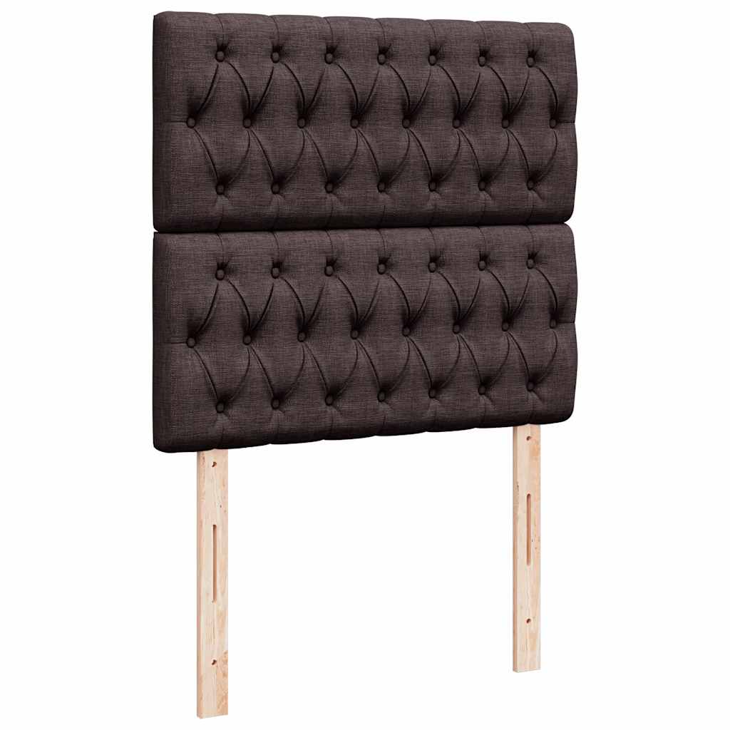 vidaXL Κρεβάτι Boxspring με Στρώμα Σκούρο Καφέ 100x200 εκ. Υφασμάτινο