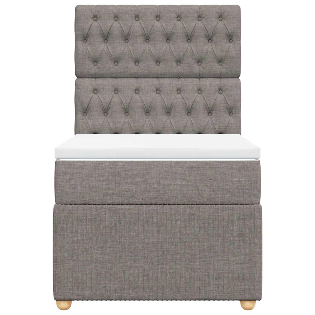 vidaXL Κρεβάτι Boxspring με Στρώμα Taupe 100 x 200 εκ. Υφασμάτινο