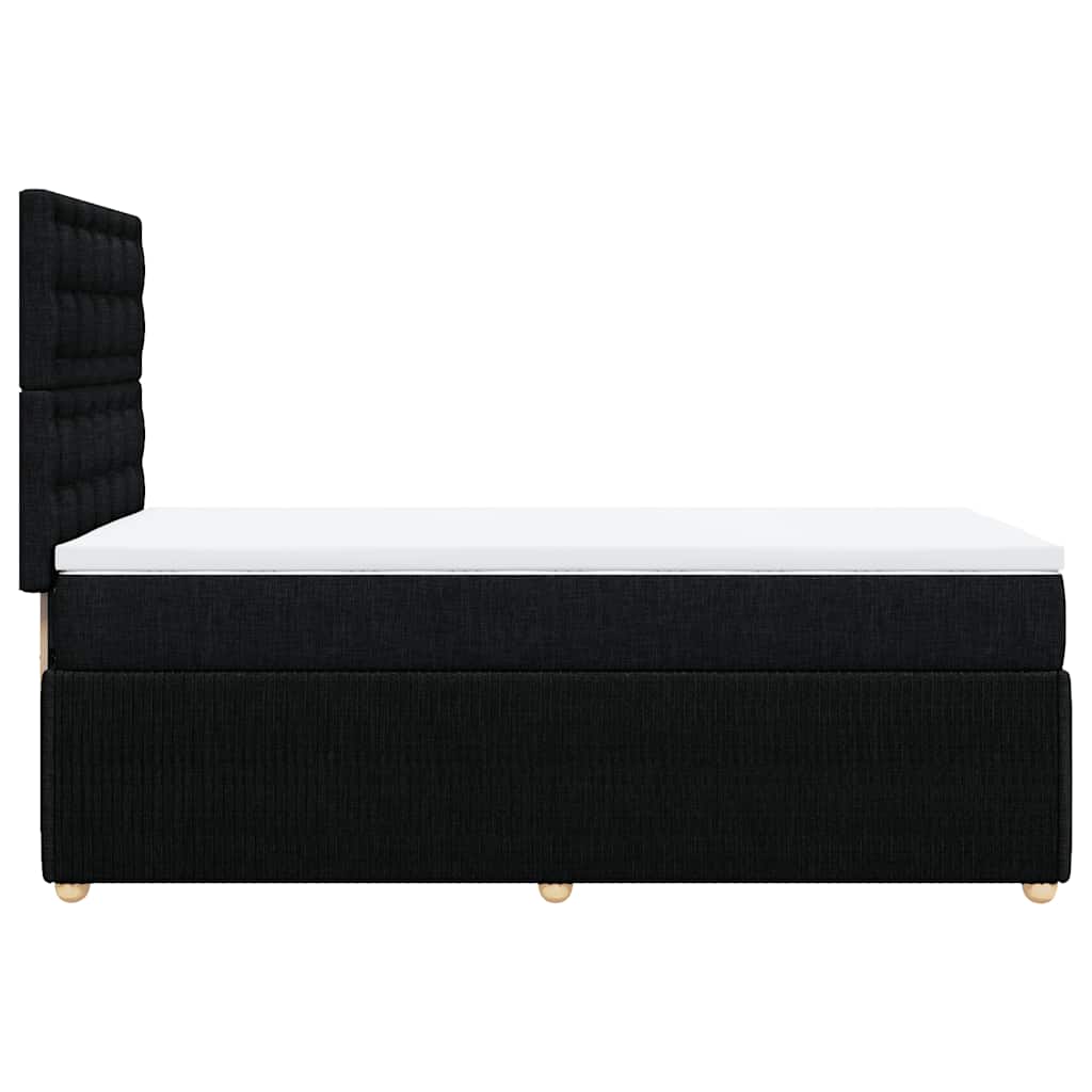 vidaXL Κρεβάτι Boxspring με Στρώμα Μαύρο 100 x 200 εκ. Υφασμάτινο
