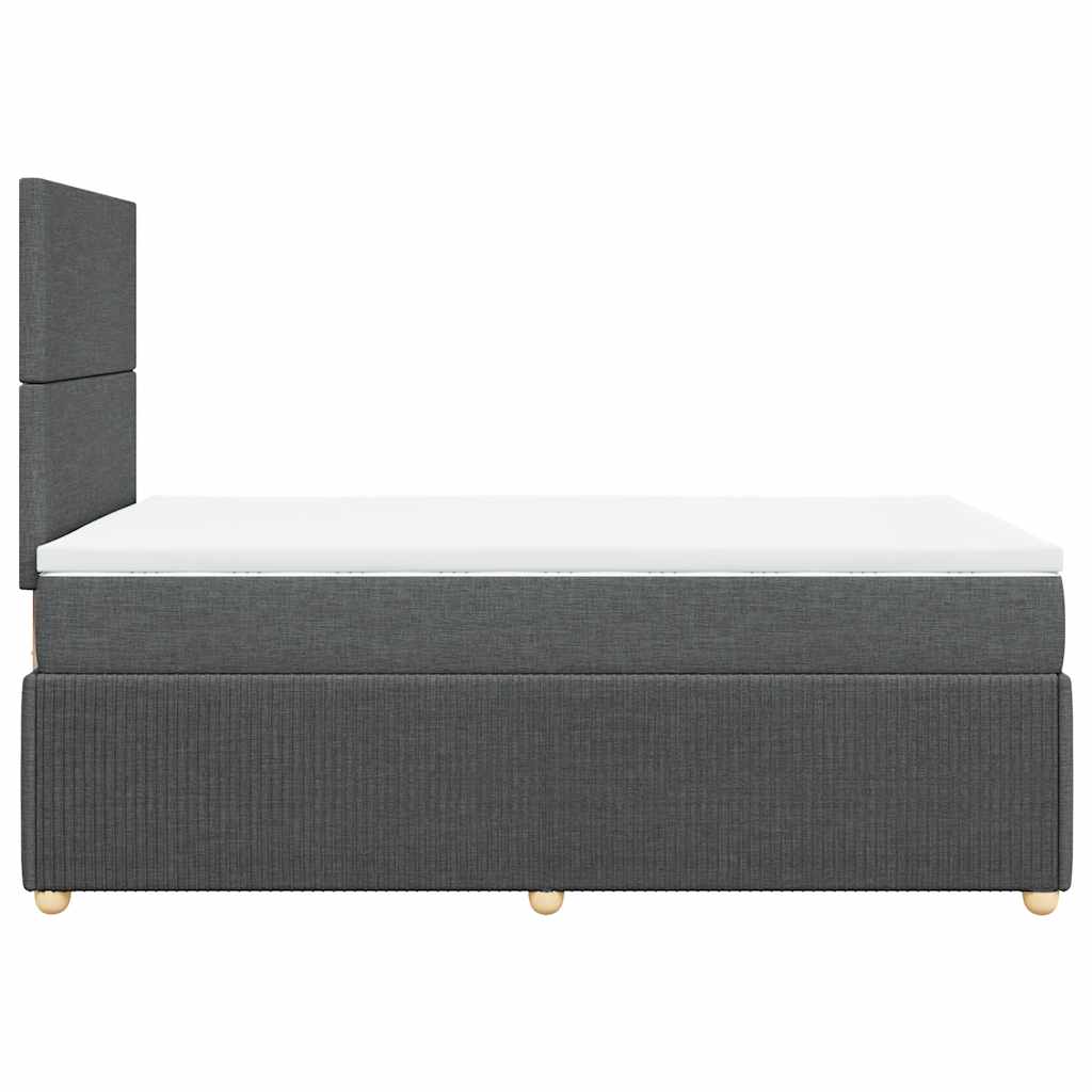 vidaXL Κρεβάτι Boxspring με Στρώμα Σκούρο Γκρι 120x190 εκ Υφασμάτινο
