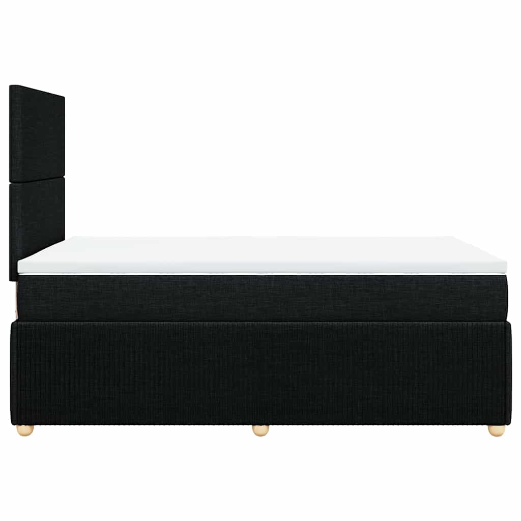 vidaXL Κρεβάτι Boxspring με Στρώμα Μαύρο 120x190 εκ. Υφασμάτινο