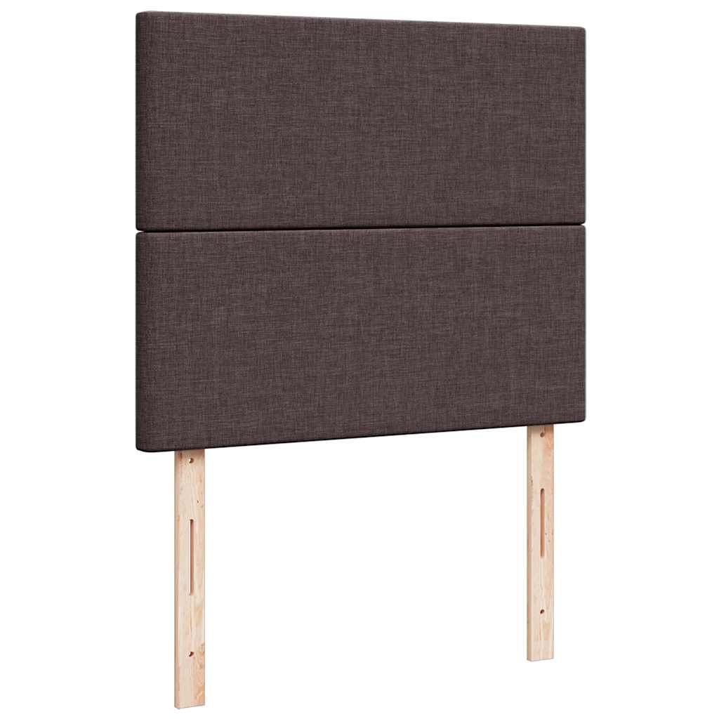 vidaXL Κρεβάτι Boxspring με Στρώμα Σκούρο Καφέ 120x190 εκ Υφασμάτινο