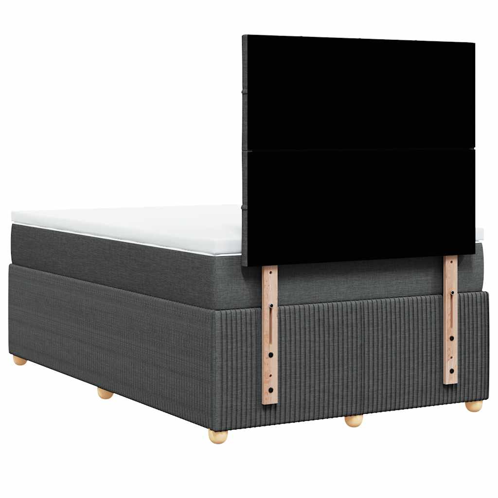 vidaXL Κρεβάτι Boxspring με Στρώμα Σκούρο Γκρι 120x190 εκ Υφασμάτινο