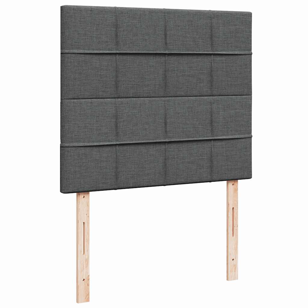 vidaXL Κρεβάτι Boxspring με Στρώμα Σκούρο Γκρι 120x190 εκ Υφασμάτινο