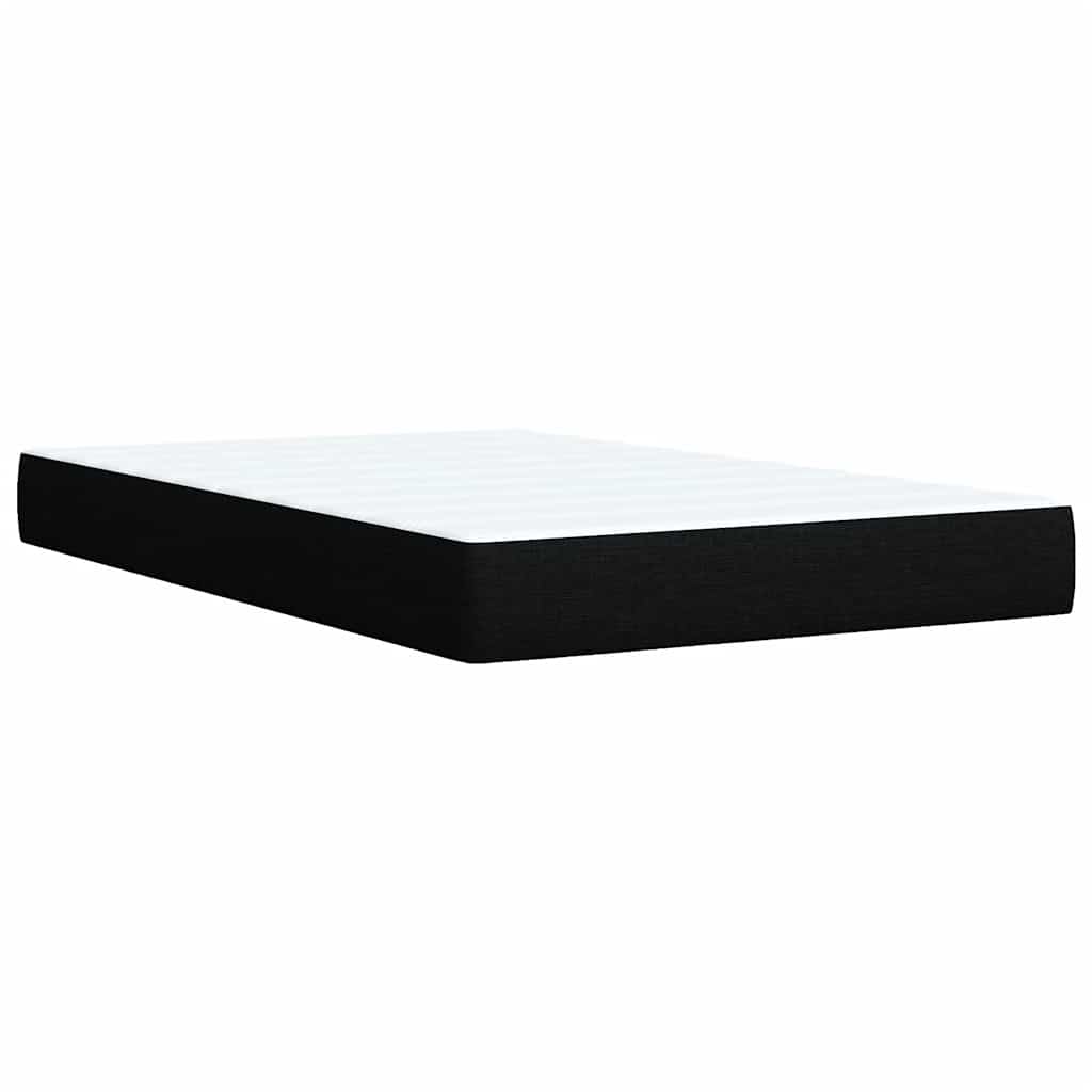 vidaXL Κρεβάτι Boxspring με Στρώμα Μαύρο 120x190 εκ. Υφασμάτινο