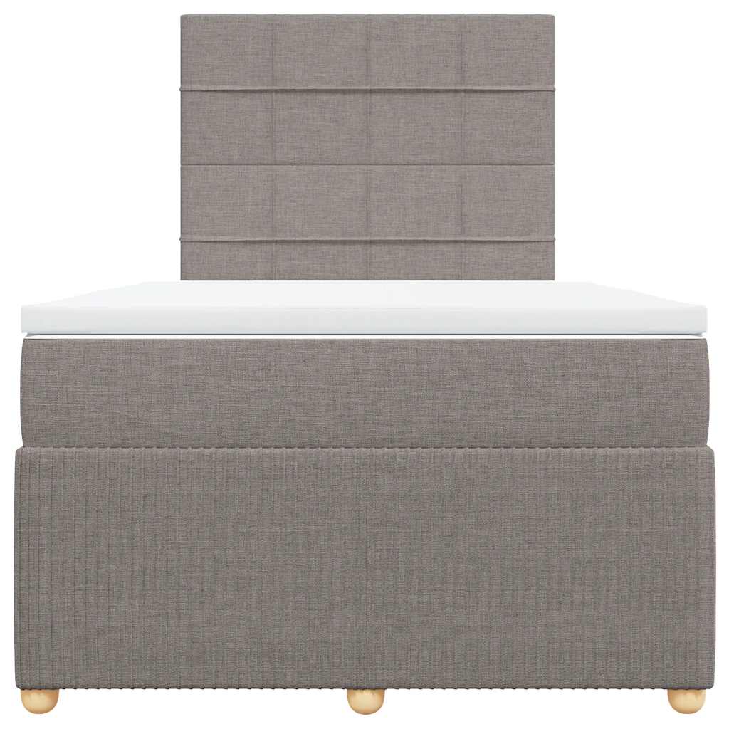 vidaXL Κρεβάτι Boxspring με Στρώμα Taupe 120x190 εκ. Υφασμάτινο
