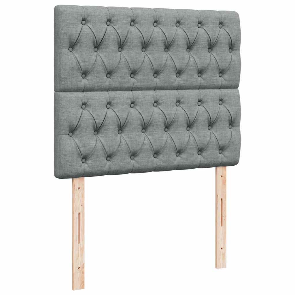 vidaXL Κρεβάτι Boxspring με Στρώμα Ανοιχτό Γκρι 120x190 εκ. Υφασμάτινο