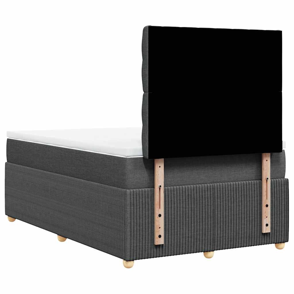 vidaXL Κρεβάτι Boxspring με Στρώμα Σκούρο Γκρι 120x190 εκ Υφασμάτινο