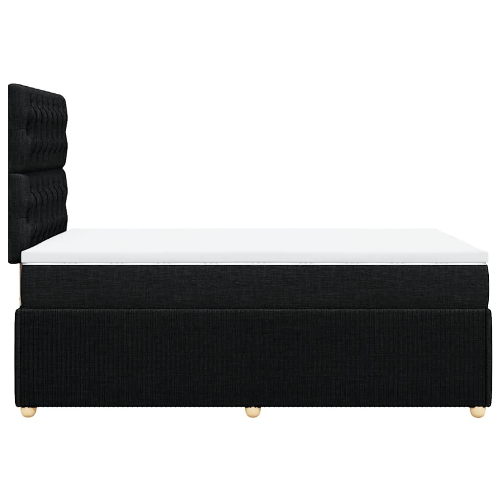 vidaXL Κρεβάτι Boxspring με Στρώμα Μαύρο 120x190 εκ. Υφασμάτινο