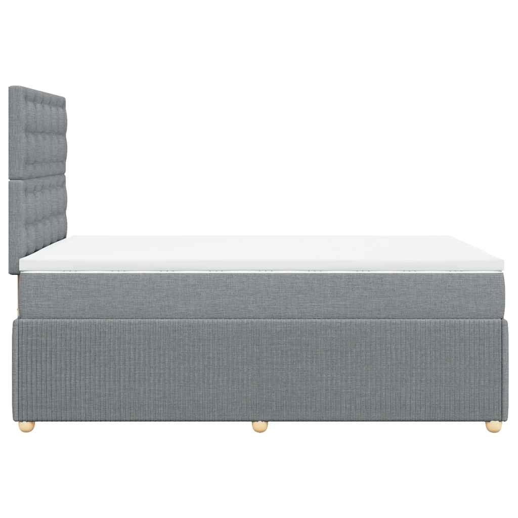 vidaXL Κρεβάτι Boxspring με Στρώμα Ανοιχτό Γκρι 120x190 εκ. Υφασμάτινο