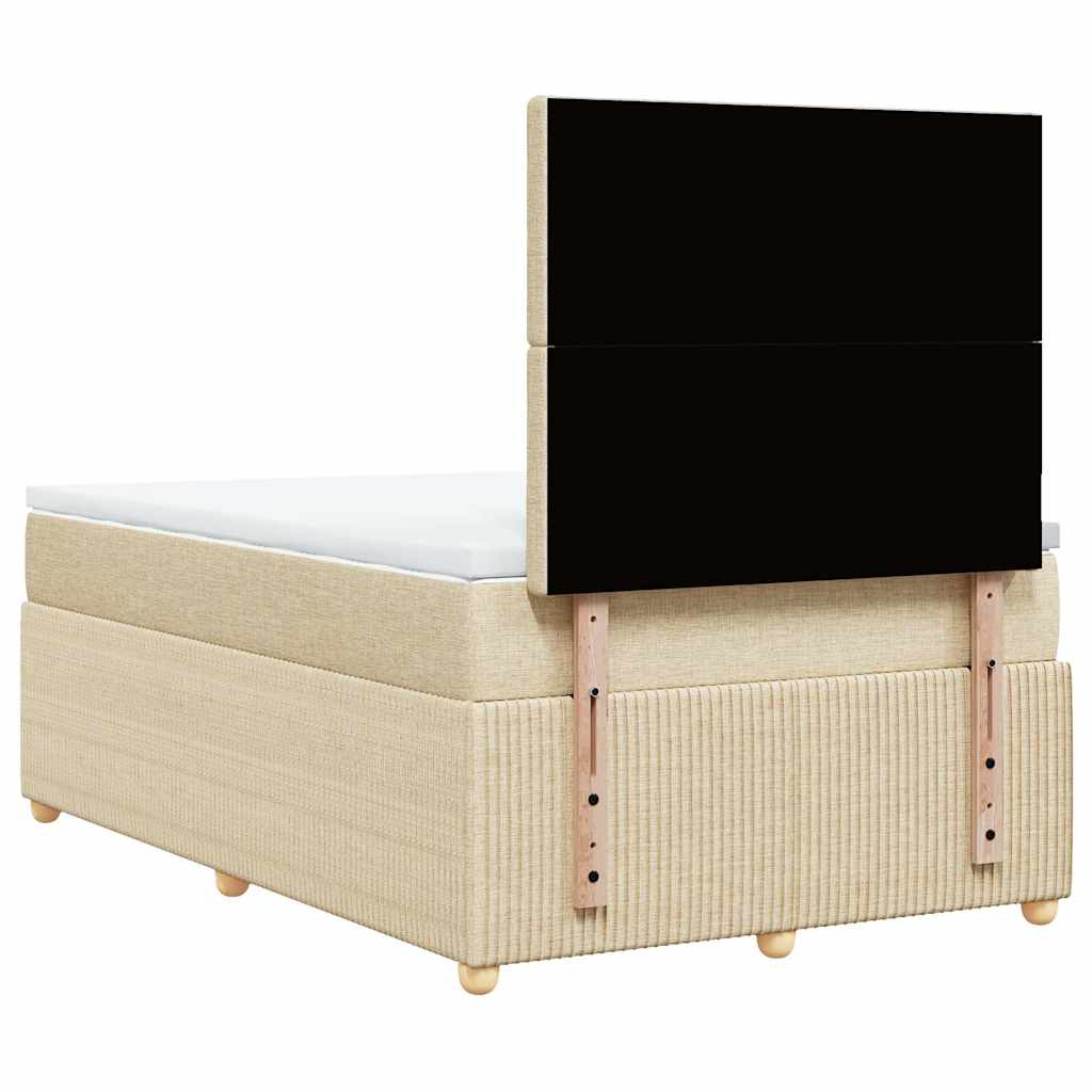 vidaXL Κρεβάτι Boxspring με Στρώμα Κρεμ 120x190 εκ. Υφασμάτινο