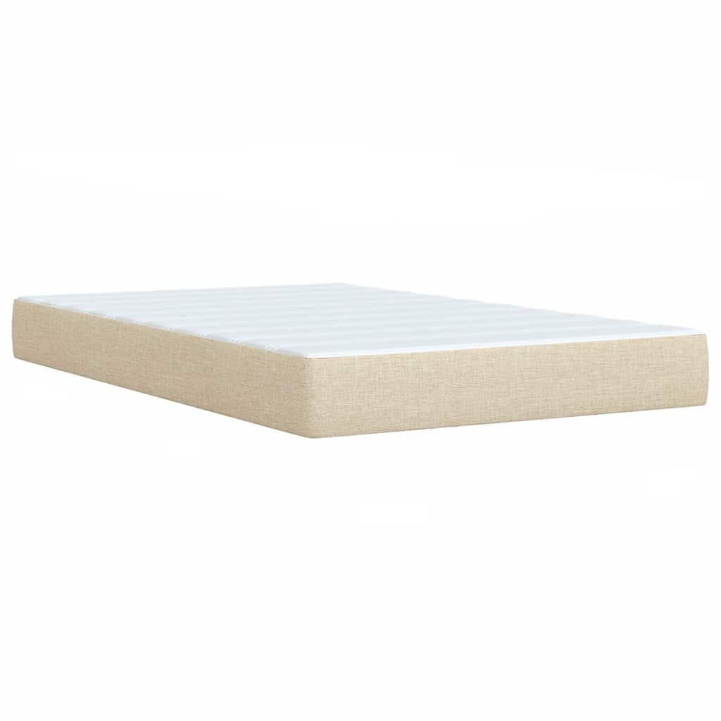 vidaXL Κρεβάτι Boxspring με Στρώμα Κρεμ 120x190 εκ. Υφασμάτινο