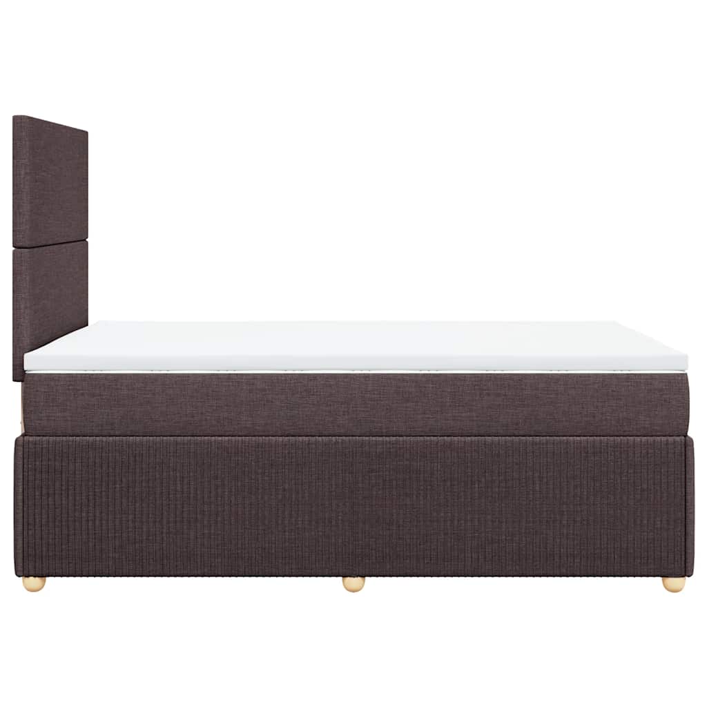 vidaXL Κρεβάτι Boxspring με Στρώμα Σκούρο Καφέ 120x200 εκ. Υφασμάτινο
