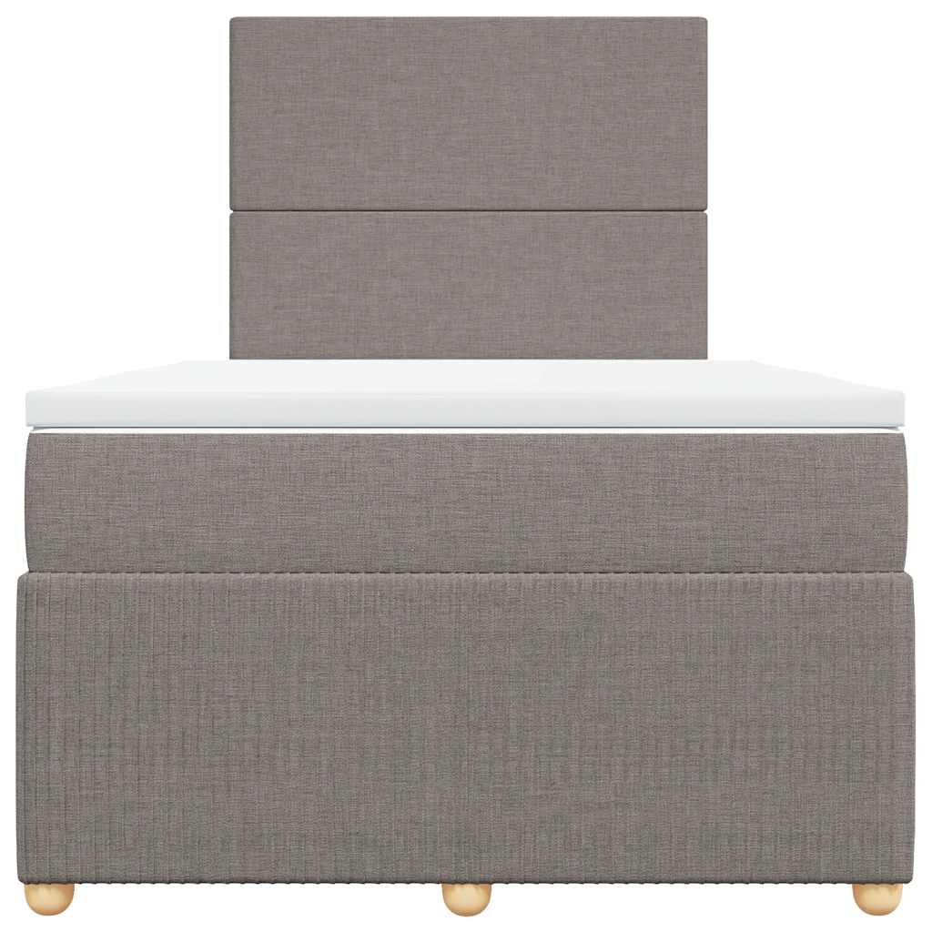 vidaXL Κρεβάτι Boxspring με Στρώμα Taupe 120x200 εκ. Υφασμάτινο