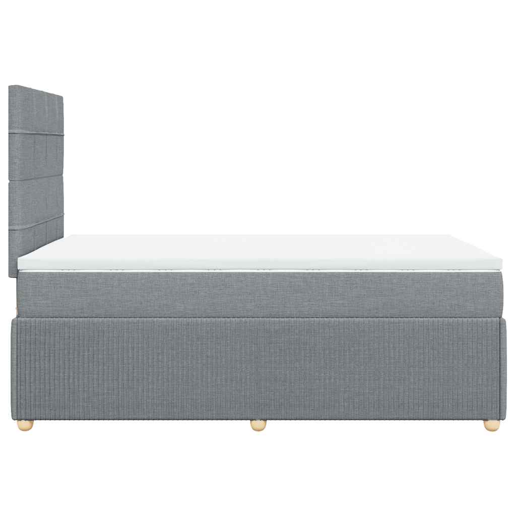 vidaXL Κρεβάτι Boxspring με Στρώμα Ανοιχτό Γκρι 120x200 εκ. Υφασμάτινο
