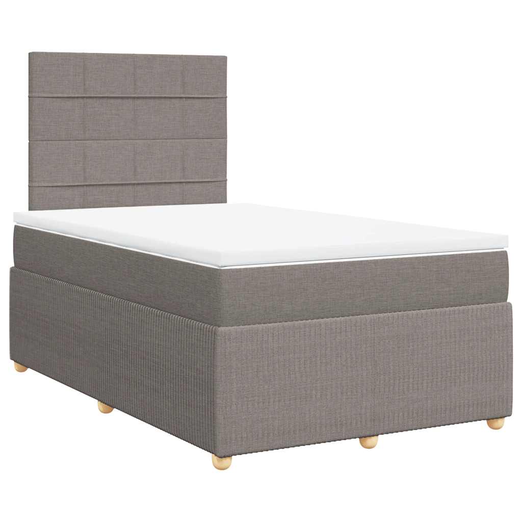 vidaXL Κρεβάτι Boxspring με Στρώμα Taupe 120x200 εκ. Υφασμάτινο