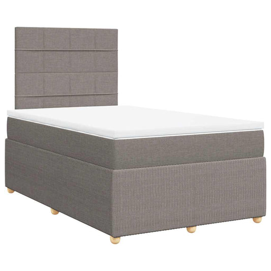 vidaXL Κρεβάτι Boxspring με Στρώμα Taupe 120x200 εκ. Υφασμάτινο