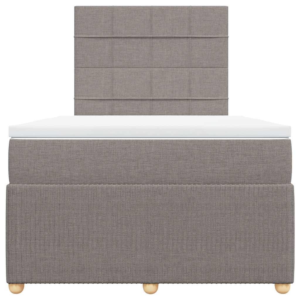 vidaXL Κρεβάτι Boxspring με Στρώμα Taupe 120x200 εκ. Υφασμάτινο