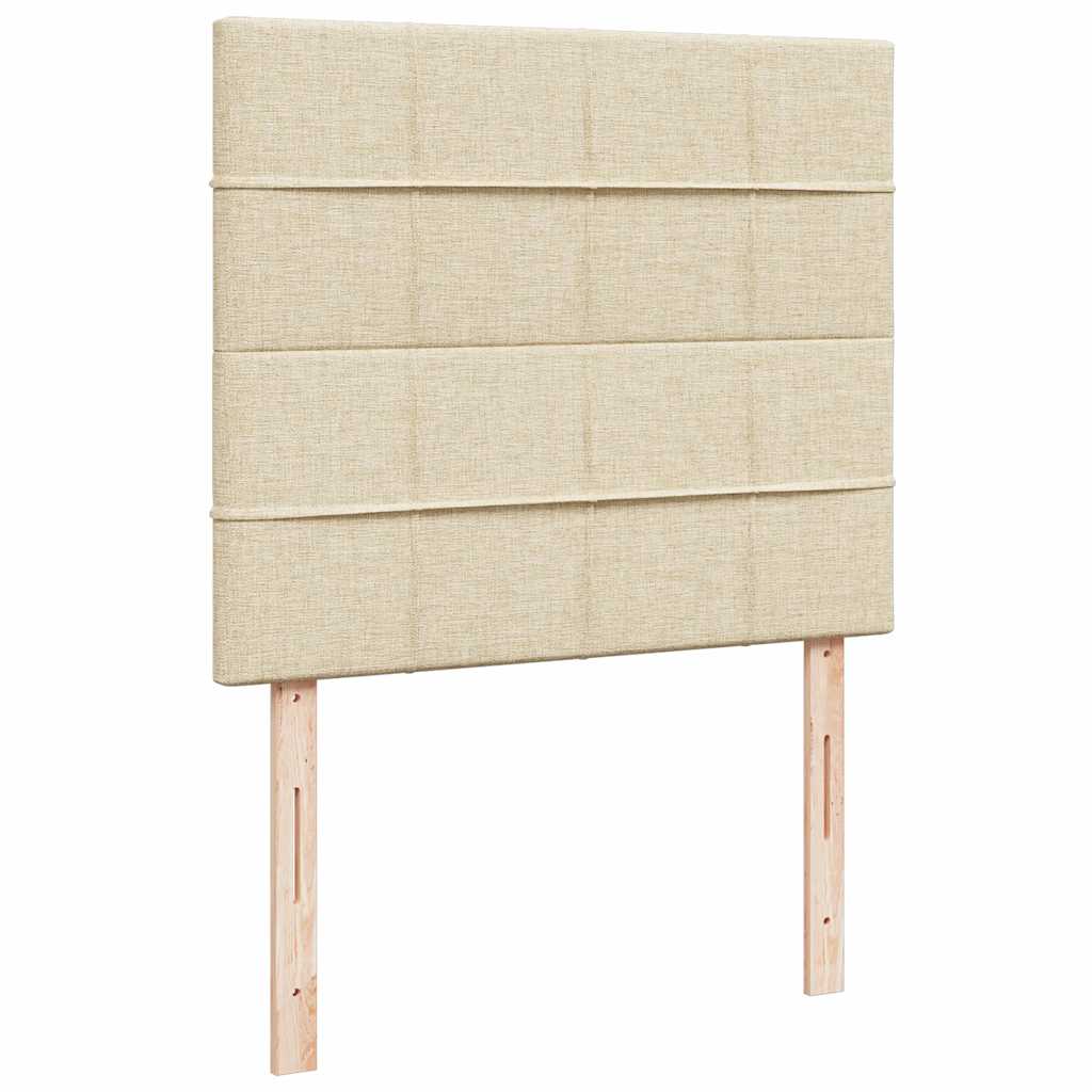 vidaXL Κρεβάτι Boxspring με Στρώμα Κρεμ 120x200 εκ. Υφασμάτινο