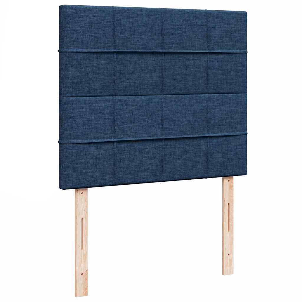vidaXL Κρεβάτι Boxspring με Στρώμα Μπλε 120x200 εκ. Υφασμάτινο