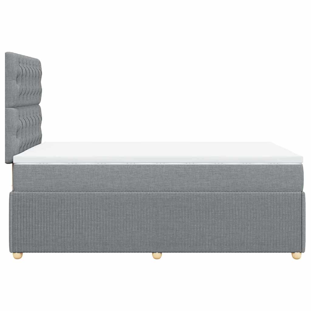 vidaXL Κρεβάτι Boxspring με Στρώμα Ανοιχτό Γκρι 120x200 εκ. Υφασμάτινο