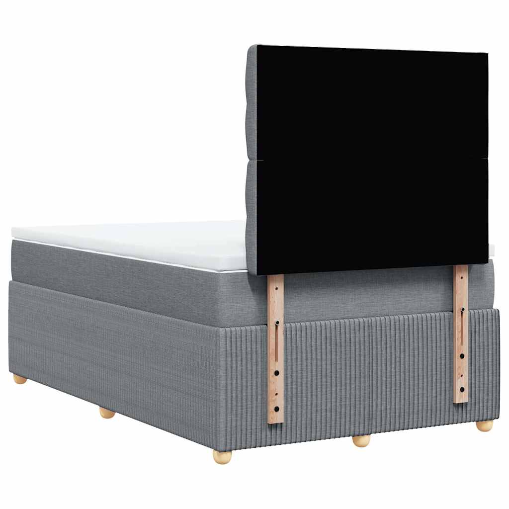 vidaXL Κρεβάτι Boxspring με Στρώμα Ανοιχτό Γκρι 120x200 εκ. Υφασμάτινο