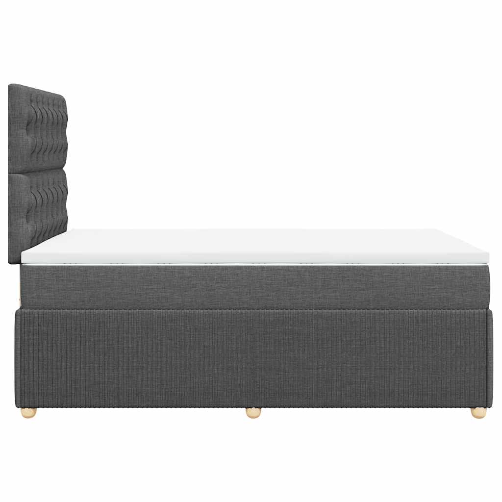 vidaXL Κρεβάτι Boxspring με Στρώμα Σκούρο Γκρι 120x200 εκ. Υφασμάτινο