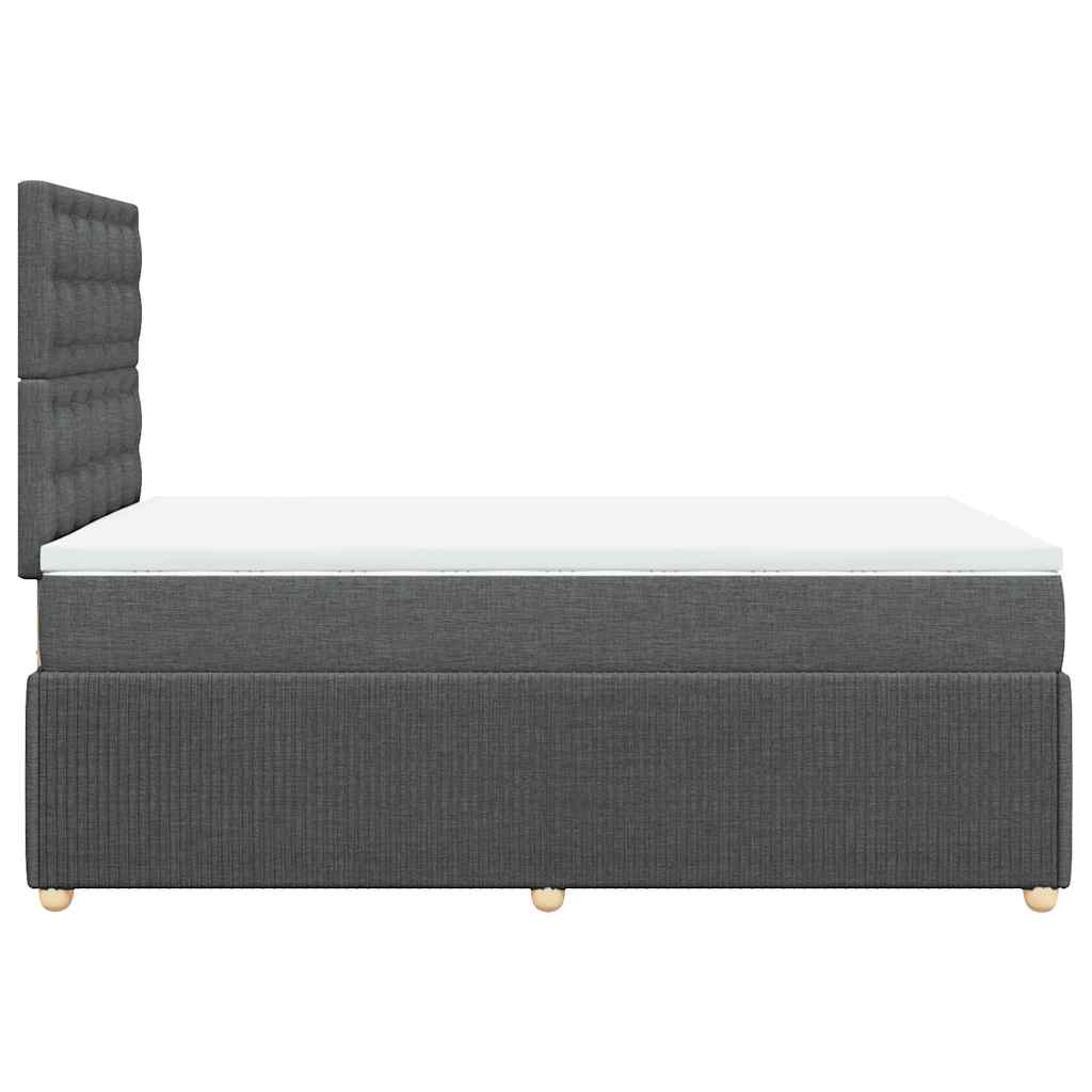 vidaXL Κρεβάτι Boxspring με Στρώμα Σκούρο Γκρι 120x200 εκ. Υφασμάτινο