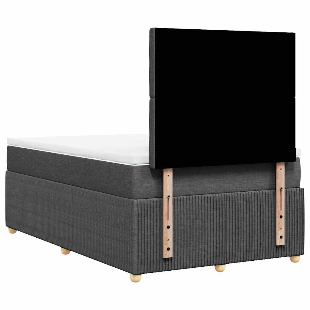 vidaXL Κρεβάτι Boxspring με Στρώμα Σκούρο Γκρι 120x200 εκ. Υφασμάτινο
