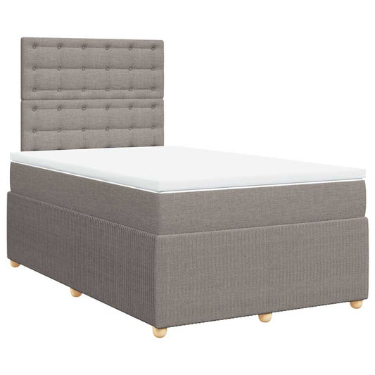 vidaXL Κρεβάτι Boxspring με Στρώμα Taupe 120x200 εκ. Υφασμάτινο
