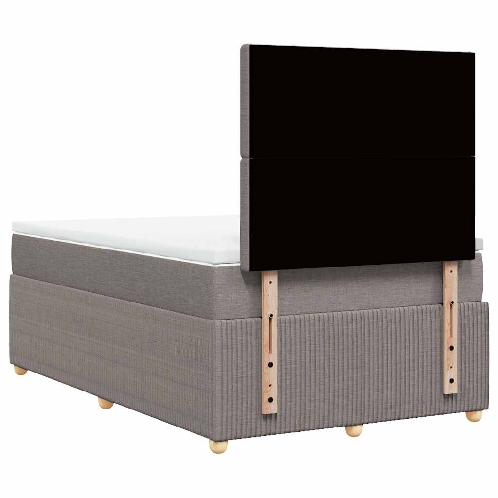 vidaXL Κρεβάτι Boxspring με Στρώμα Taupe 120x200 εκ. Υφασμάτινο