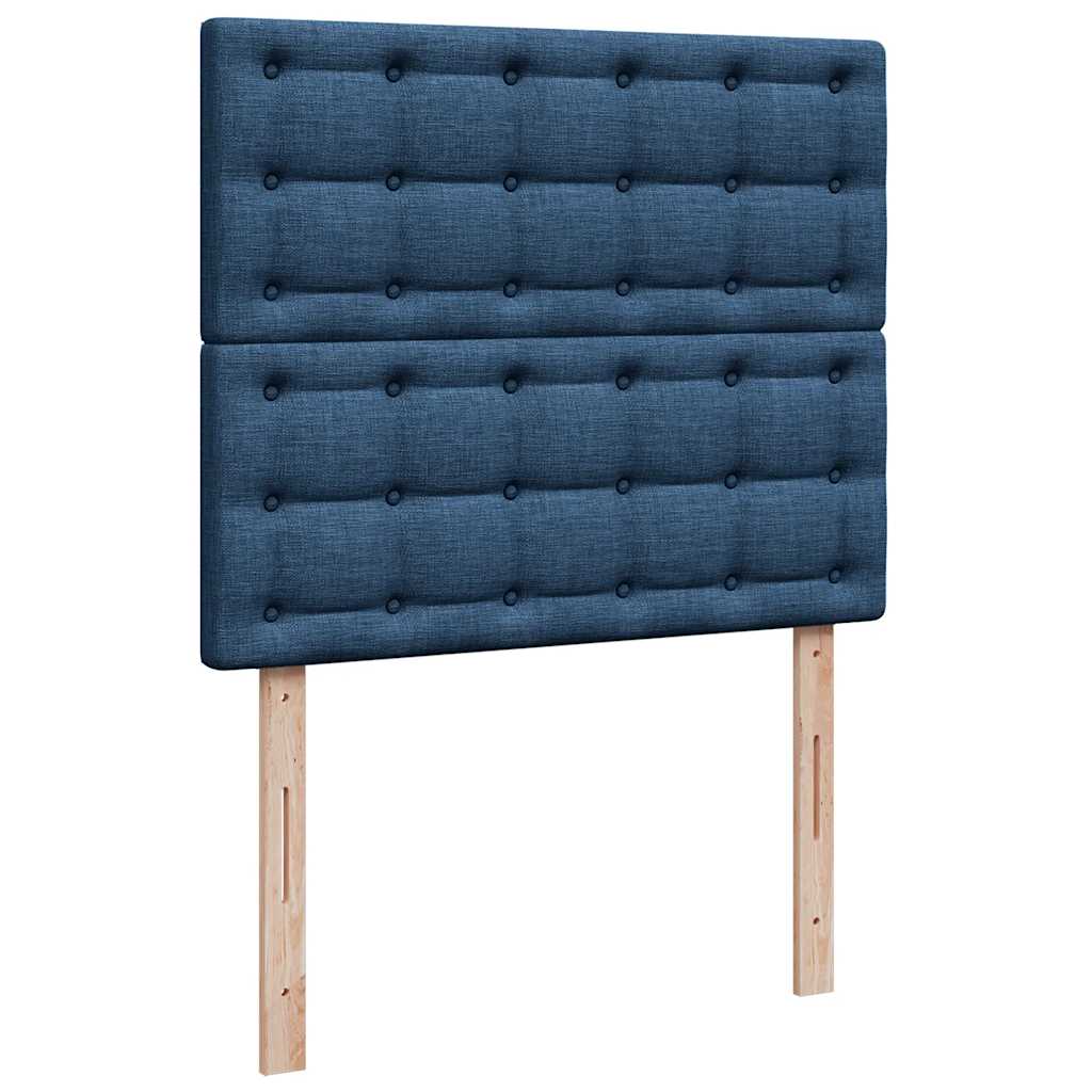vidaXL Κρεβάτι Boxspring με Στρώμα Μπλε 120x200 εκ. Υφασμάτινο