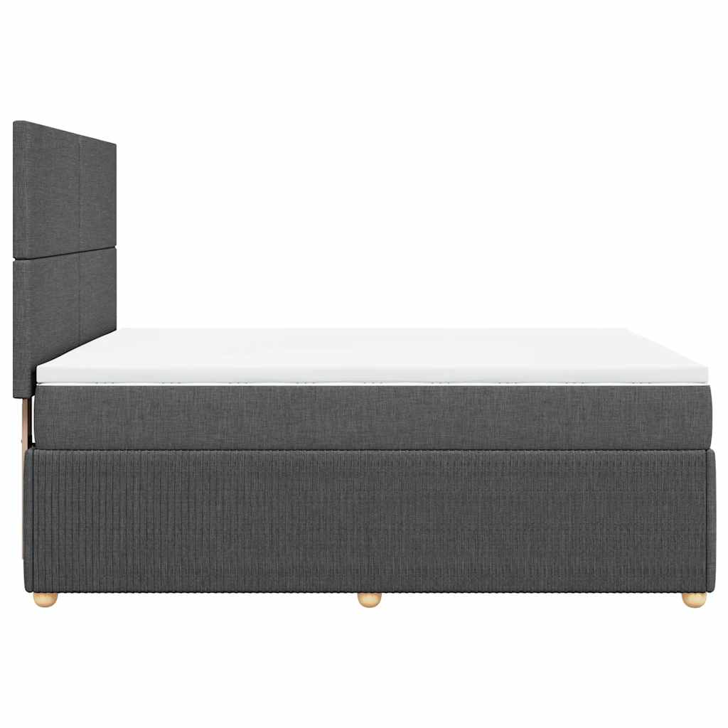 vidaXL Κρεβάτι Boxspring με Στρώμα Σκούρο Γκρι 140x190 εκ. Υφασμάτινο