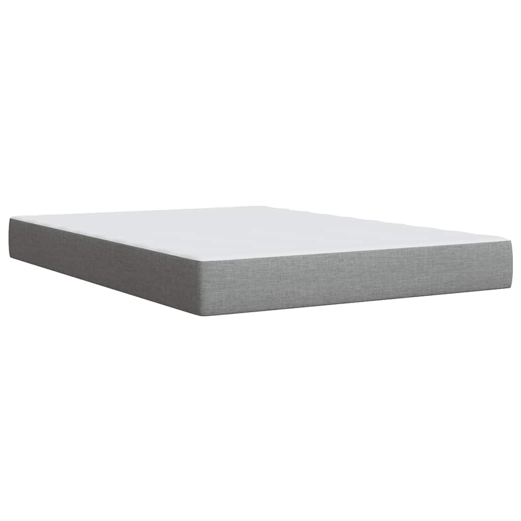 vidaXL Κρεβάτι Boxspring με Στρώμα Ανοιχτό Γκρι 140x190 εκ. Υφασμάτινο