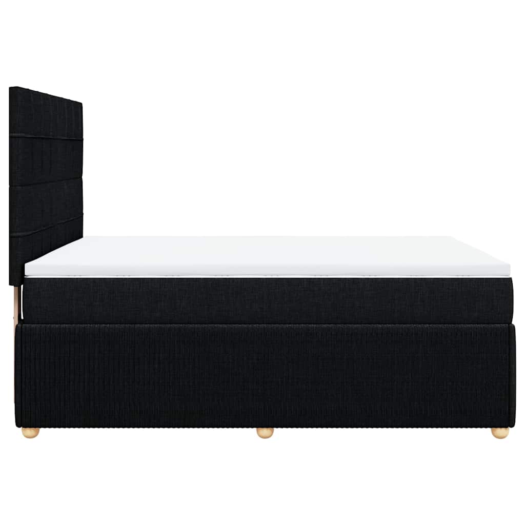vidaXL Κρεβάτι Boxspring με Στρώμα Μαύρο 140x190 εκ. Υφασμάτινο