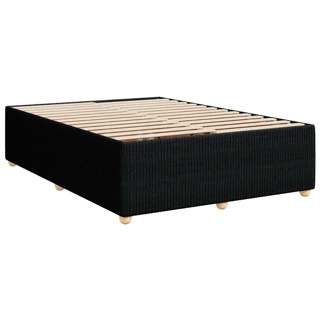 vidaXL Κρεβάτι Boxspring με Στρώμα Μαύρο 140x190 εκ. Υφασμάτινο