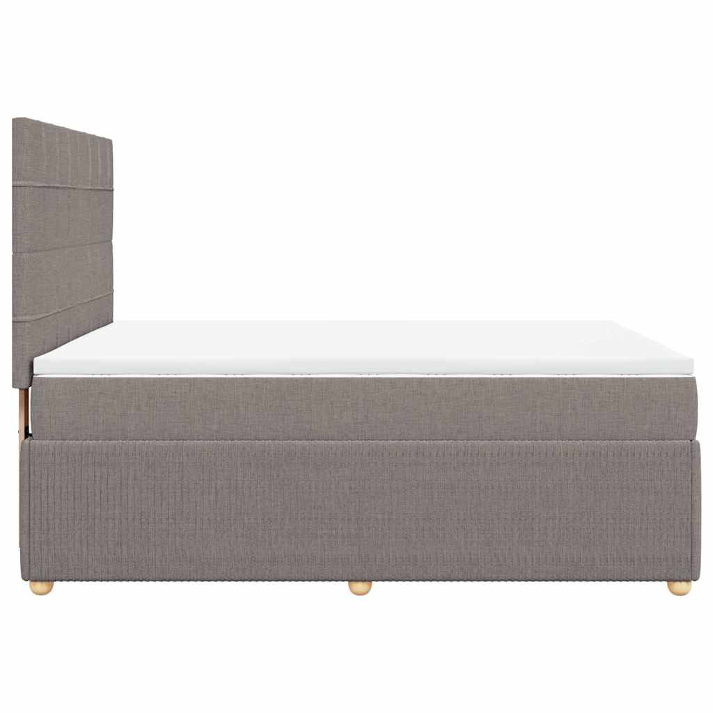 vidaXL Κρεβάτι Boxspring με Στρώμα Taupe 140x190 εκ. Υφασμάτινο