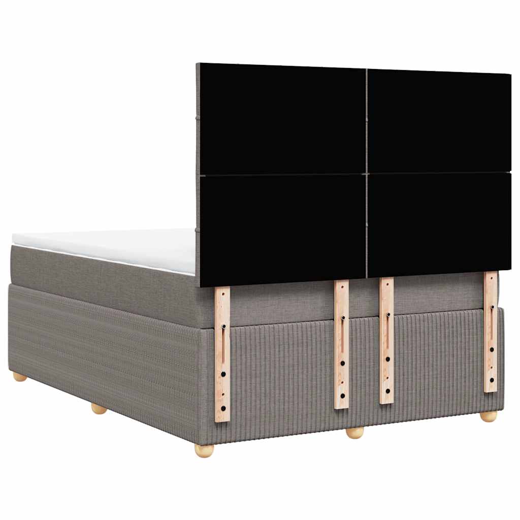 vidaXL Κρεβάτι Boxspring με Στρώμα Taupe 140x190 εκ. Υφασμάτινο