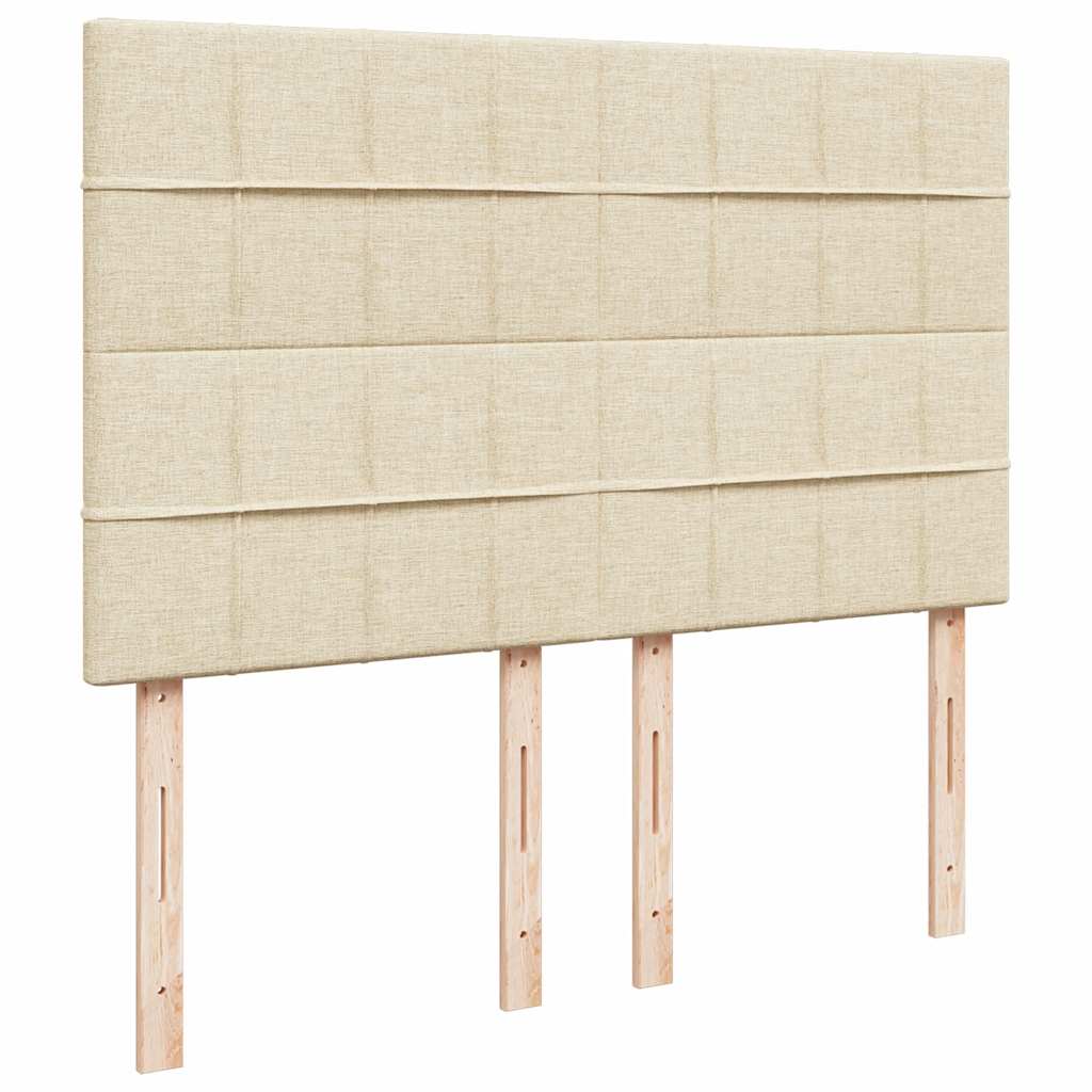 vidaXL Κρεβάτι Boxspring με Στρώμα Κρεμ 140x190 εκ. Υφασμάτινο