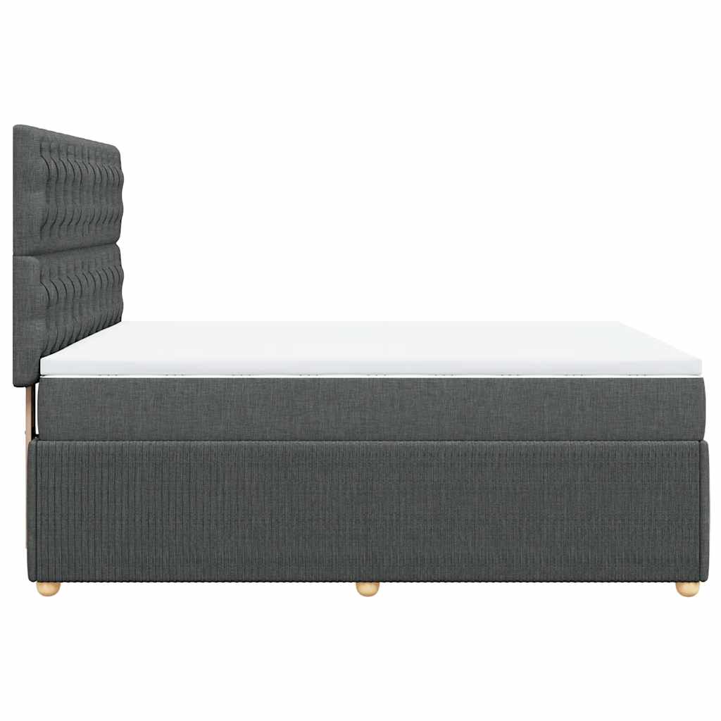 vidaXL Κρεβάτι Boxspring με Στρώμα Σκούρο Γκρι 140x190 εκ. Υφασμάτινο
