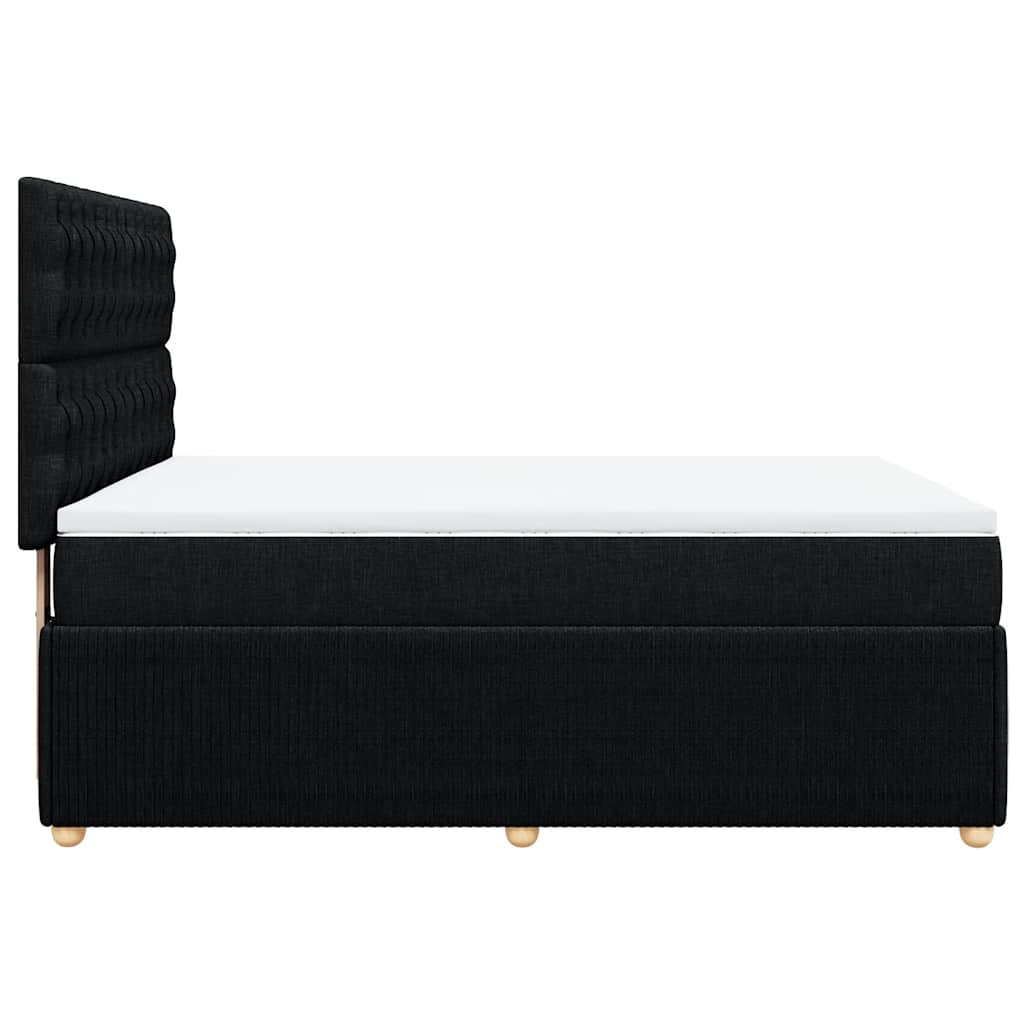 vidaXL Κρεβάτι Boxspring με Στρώμα Μαύρο 140x190 εκ. Υφασμάτινο
