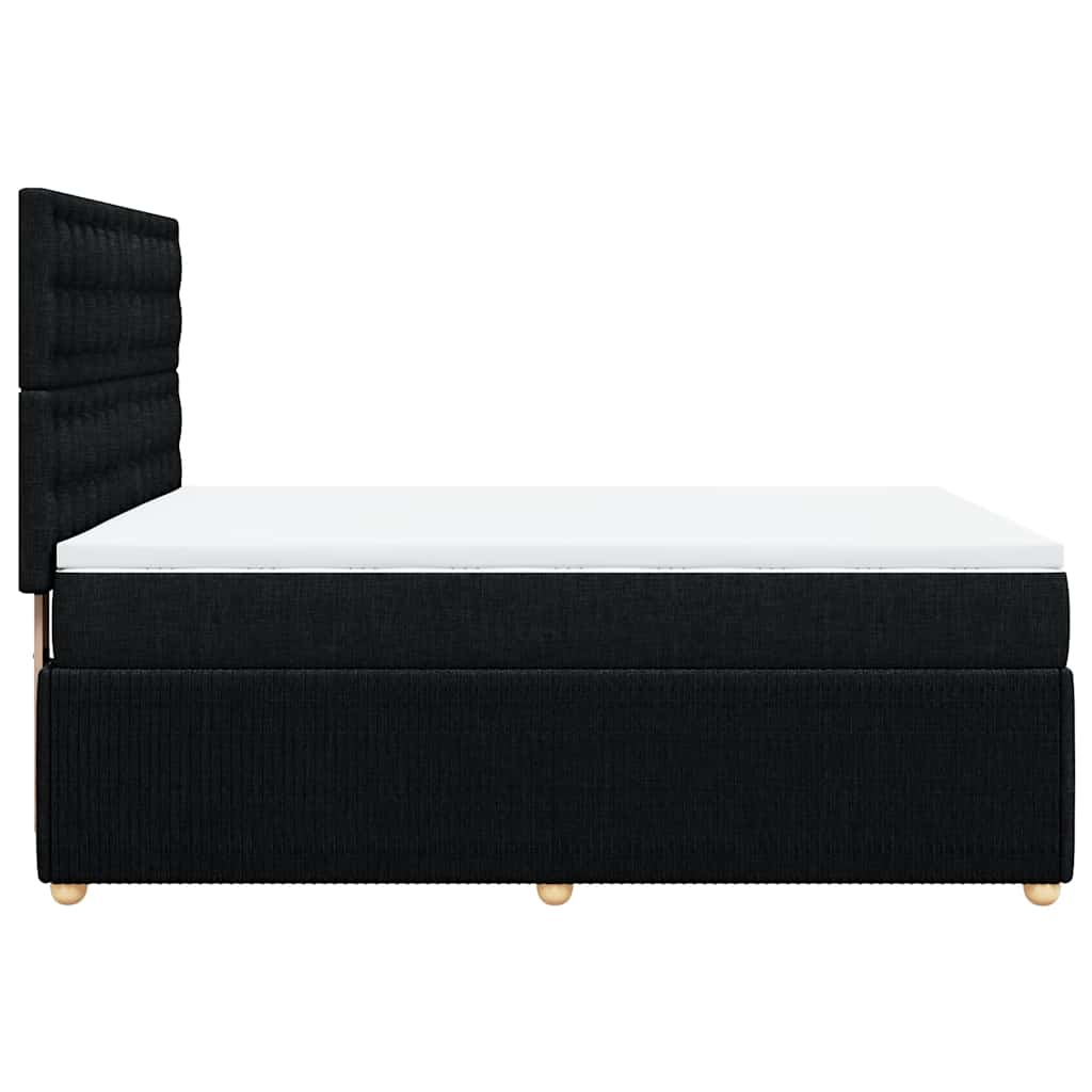 vidaXL Κρεβάτι Boxspring με Στρώμα Μαύρο 140x190 εκ. Υφασμάτινο