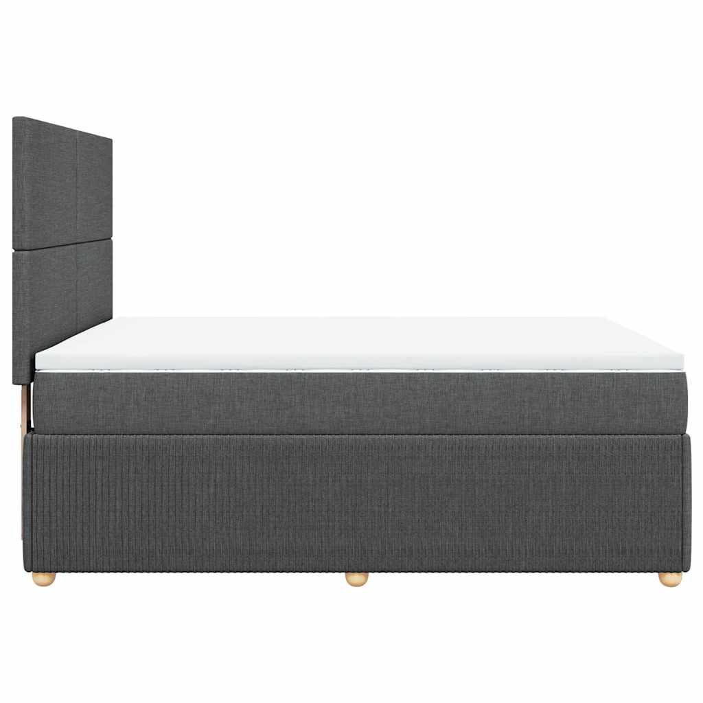 vidaXL Κρεβάτι Boxspring με Στρώμα Σκούρο Γκρι 140x200 εκ Υφασμάτινο